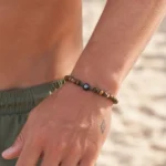 Πέτρες από Brown Matte Tiger Eye με ματάκι που πλαισιώνεται από Αιματίτη - Image 2